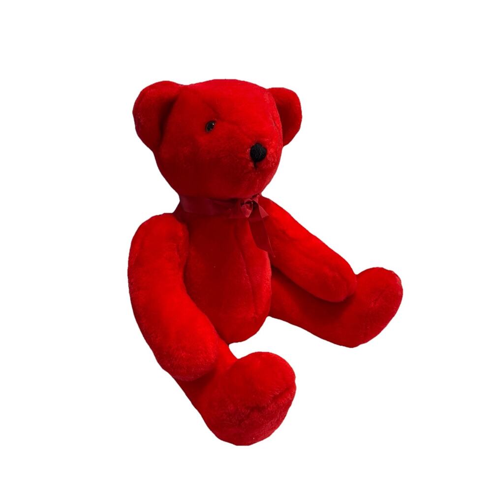Vintage 1997 Liberty‎ Toy Red Sitting Teddy Bear Plush Med 13.5” Stuffed Animal